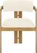 Aurum - Vegan Leather Upholstered Dining Chair With Brushed Brass Base (Set of 2) - Simple Home Plus