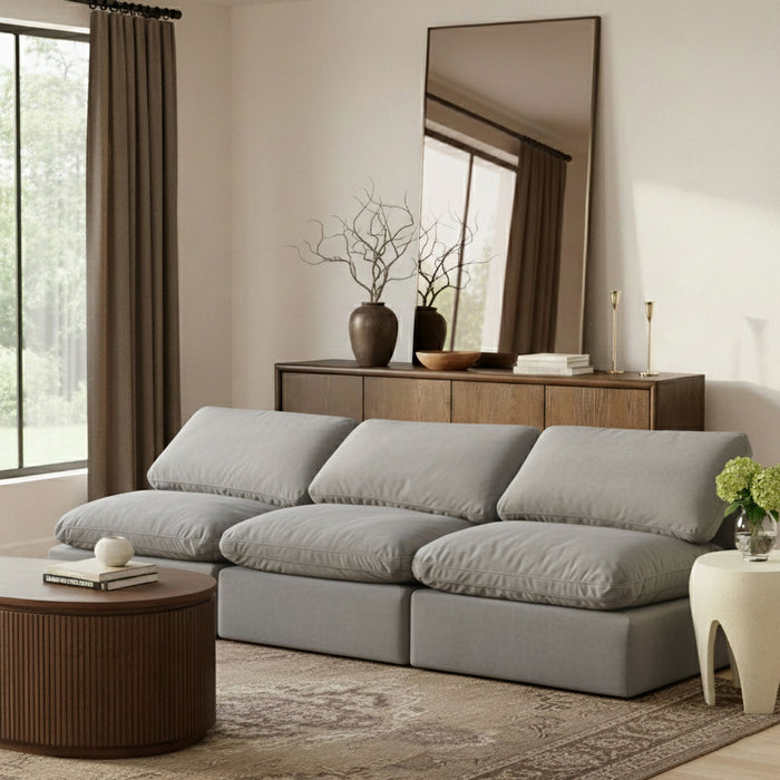 Indulge - Velvet 3 Seat Modular Armless Sofa - Simple Home Plus