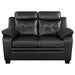 Finley - Upholstered Padded Arm Tufted Loveseat - Black - Simple Home Plus