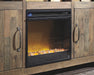 Entertainment Accessories - Black - Fireplace Insert Glass/Stone - Simple Home Plus