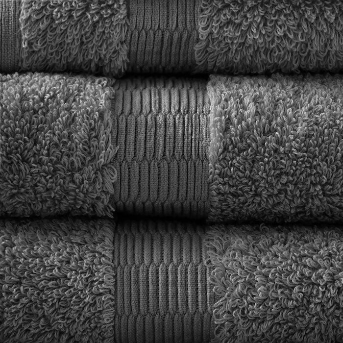 Luce - 6 Piece Towel Set - Charcoal - Simple Home Plus