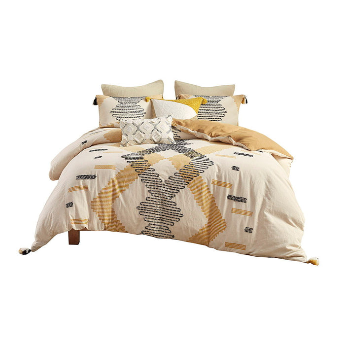 Arizona - 3 Piece Duvet Cover Set - Yellow - Simple Home Plus