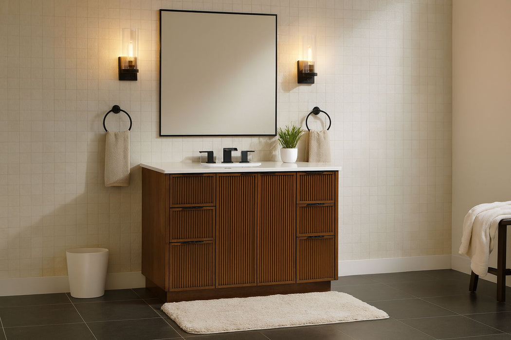 Willard - Engineered Stone And Solid Wood Bathroom Vanity - Simple Home Plus