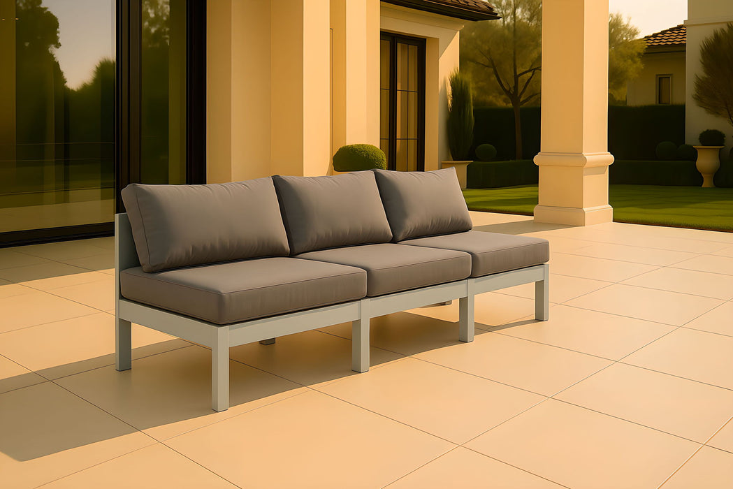 Nizuc - Outdoor Patio 3 Seat Armless Modular Sofa With White Frame - Simple Home Plus