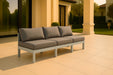Nizuc - Outdoor Patio 3 Seat Armless Modular Sofa With White Frame - Simple Home Plus