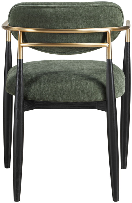 Riccio - Fabric Dining Arm Chair (Set of 2) - Black And Gold Frame - Simple Home Plus