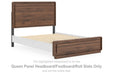 Fortlorn - Queen Panel Headboard/Footboard/Roll Slats - Walnut Brown - Simple Home Plus