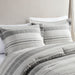 Rhodes - 4 Piece Stripe Comforter Set With Throw Pillow - Gray - Simple Home Plus