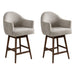 Jaxon - Brown Solid Wood Upholstered 26" Counter Height Swivel Barstool - Simple Home Plus