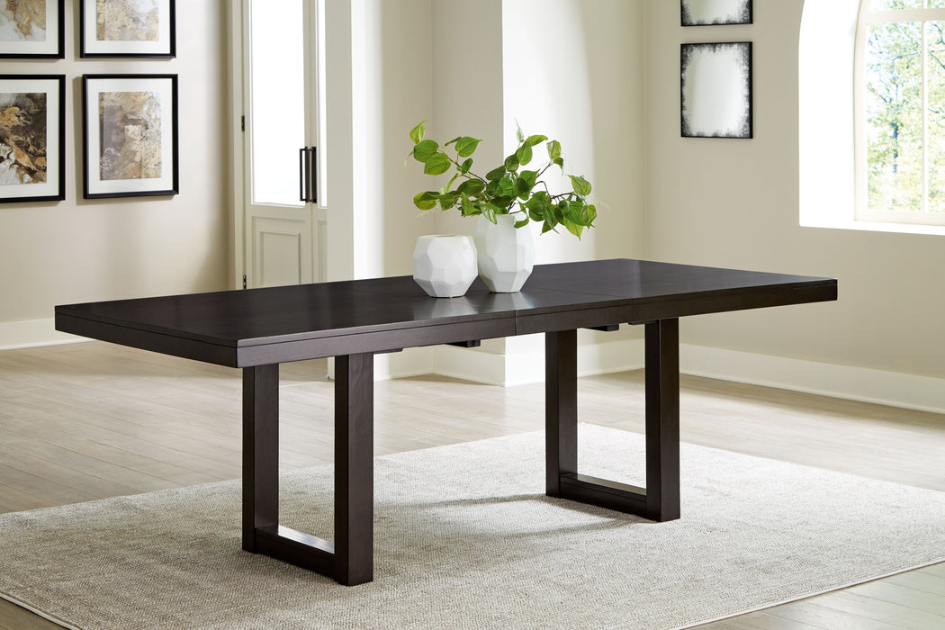 Neymorton - Dark Grayish Brown - Rectangular Dining Room Butterfly Extension Table - Simple Home Plus