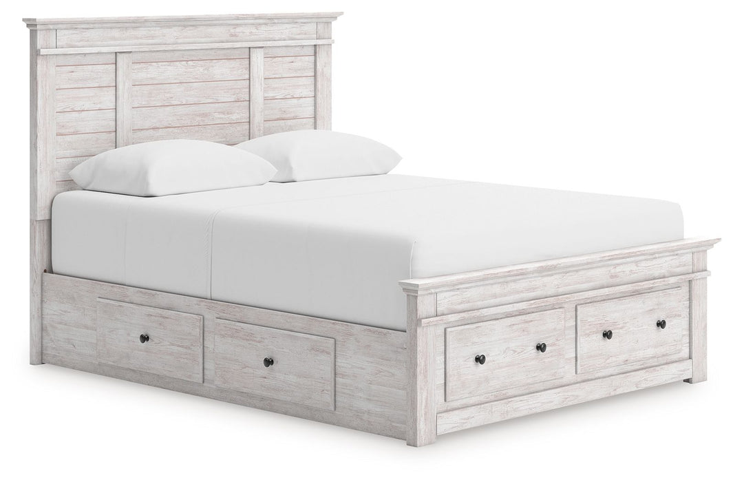 Makidern - Panel Storage Bed With 2 Under Bed Storage Units - Simple Home Plus
