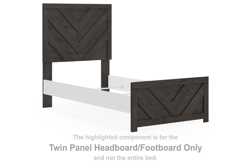 Prendonea - Twin Panel Headboard/Footboard - Charcoal - Simple Home Plus