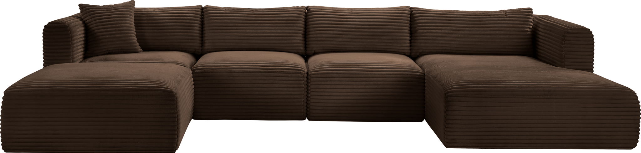 Shaggy - 5 Piece Modular Sectional With Chaise And Ottoman - Simple Home Plus