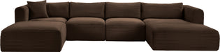 Shaggy - 5 Piece Modular Sectional With Chaise And Ottoman - Simple Home Plus