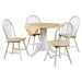 Allison - 5 Piece Round Drop Leaf Dining Table Set - White - Simple Home Plus