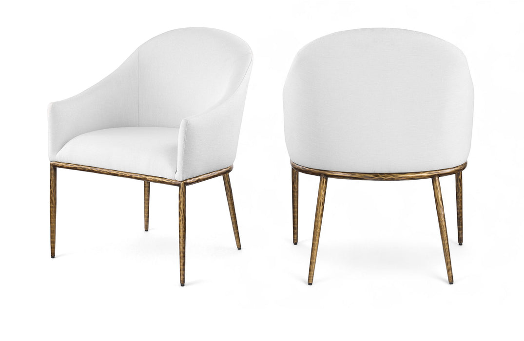 Ferro - Upholstered Dining Arm Chair With Brushed Gold Legs - Simple Home Plus