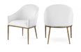 Ferro - Upholstered Dining Arm Chair With Brushed Gold Legs - Simple Home Plus