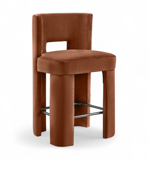 Zuno - Velvet Performance Fabric Upholstered Counter Stool (Set of 2) - Simple Home Plus