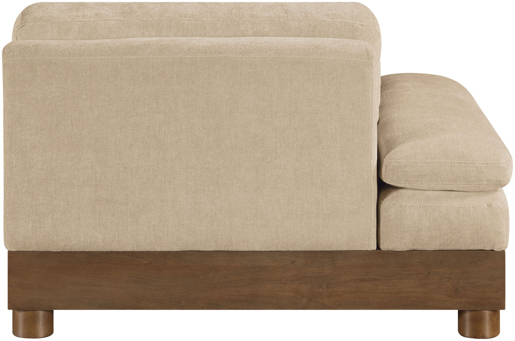 Turin - Chenille Fabric Upholstered Modular Arm Chair - Walnut Base - Simple Home Plus
