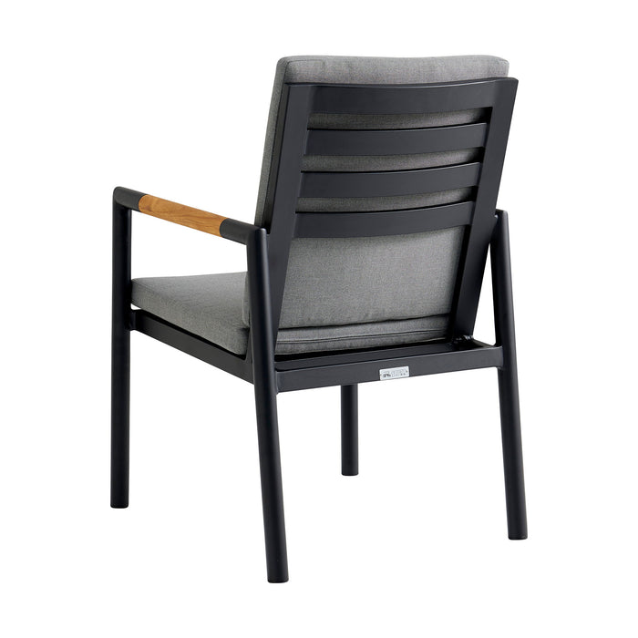 Crown - Outdoor Dining Chair (Set of 2) - Black / Teak - Simple Home Plus