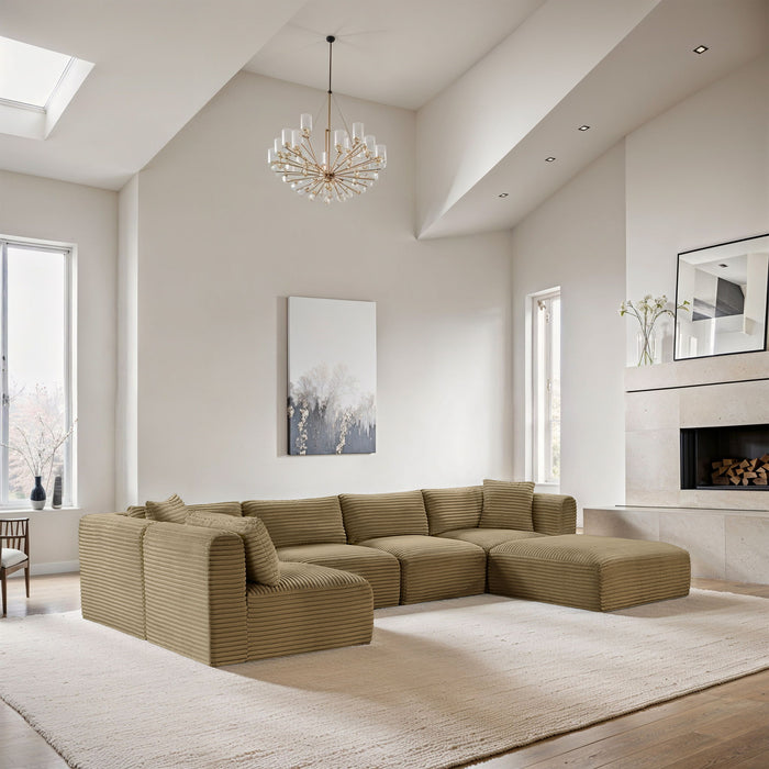Shaggy - 6 Piece Modular U-Shaped Sectional - Simple Home Plus