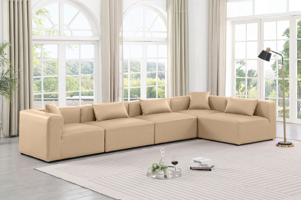 Cube - 5 Piece Modular Sectional - Tan - Simple Home Plus
