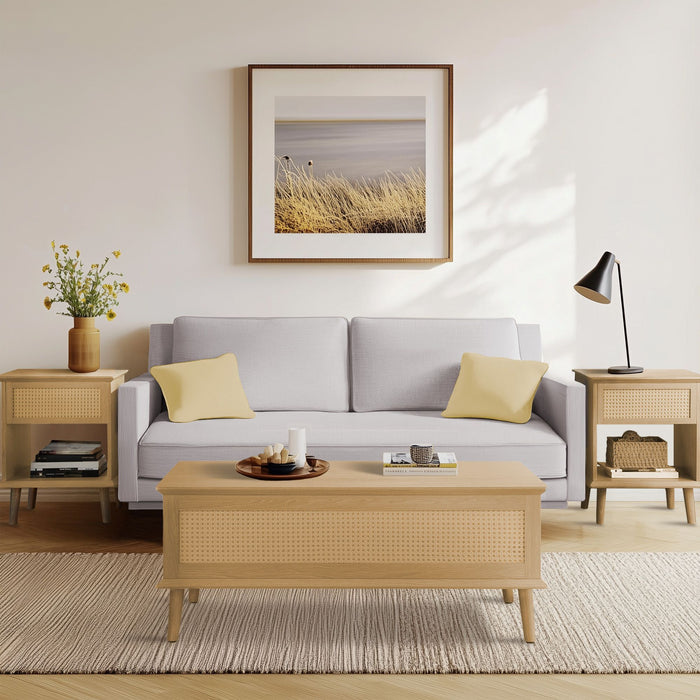 Teagan - Lift-Top Coffee Table With Storage - Natural - Simple Home Plus