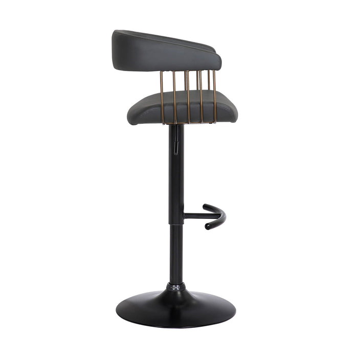 Calista - Adjustable Bar Stool - Black / Golden Bronze
