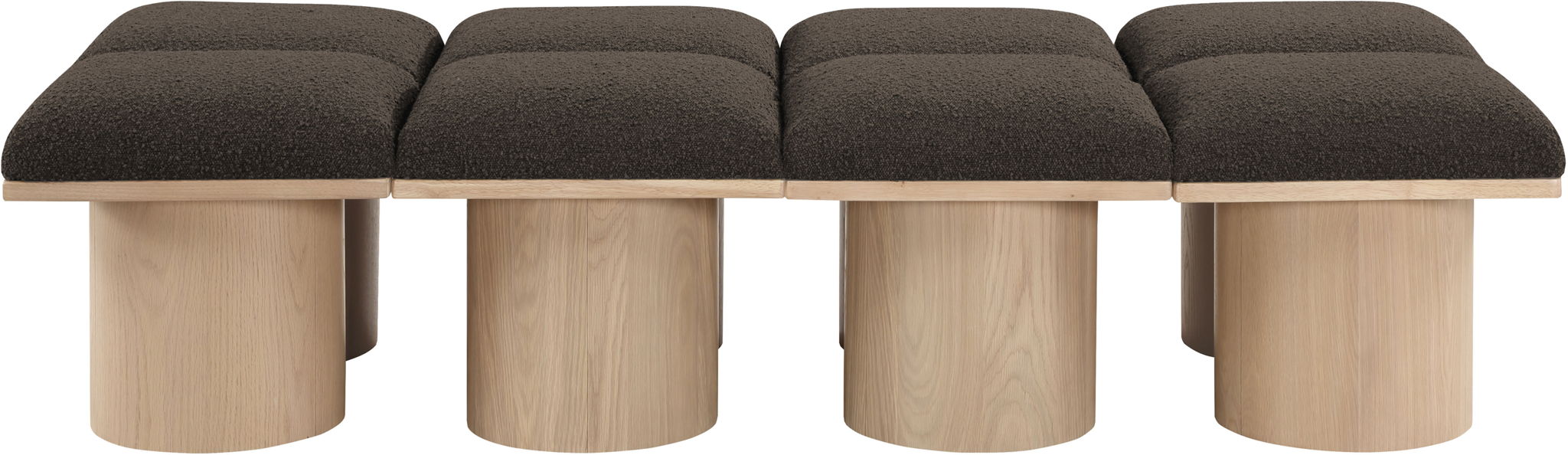 Pavilion - 8 Piece Modular Bench With Natural Base - Simple Home Plus