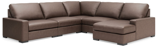 Calden - 5-Piece Sectional With RAF Corner Chaise - Chocolate - Simple Home Plus