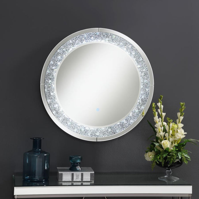 Lixue - Round Wall Mirror LED Lighting - Silver - Simple Home Plus