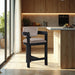 Sacha - Velvet Stool With Black Base - Simple Home Plus