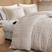 Logan - Queen Striped Duvet Set - Neutral - Simple Home Plus