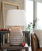 Darrich - Beige / White - Metal Table Lamp - Simple Home Plus