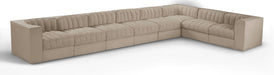 Rummi - Velvet Performance Fabric Upholstered 8 Piece Modular Sectional (With 3 Corner Chairs) - Simple Home Plus