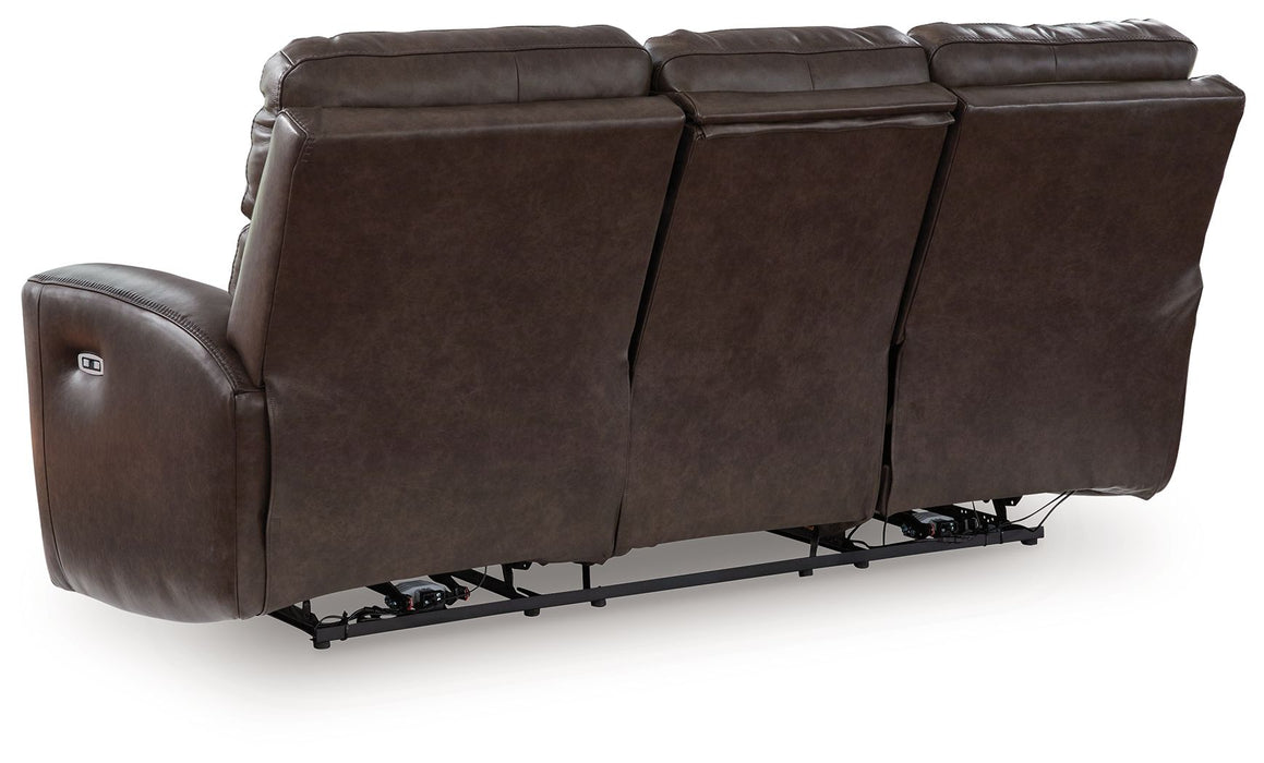 Crossplex - Smoke - Power Recline Sofa With Adjustable Headrest - Simple Home Plus