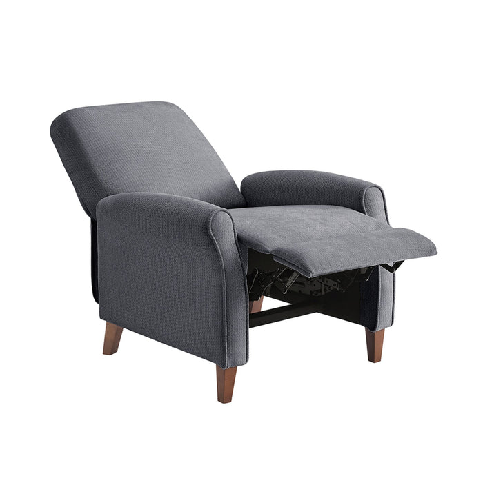 Marena - Upholstered Manual Push Back Recliner - Dark Gray