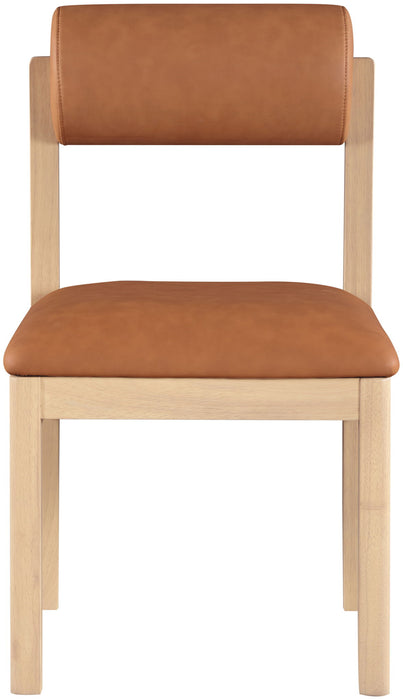 Roundhill - Faux Leather Dining Chair (Set of 2) - Natural Frame - Simple Home Plus