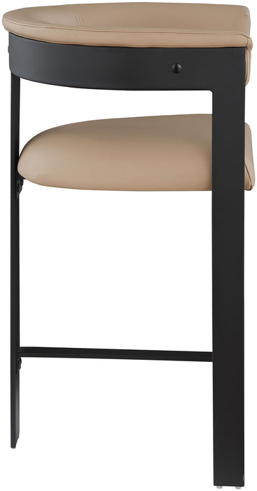 Romeo - Faux Leather Counter Stool With Black Base (Set of 2) - Simple Home Plus