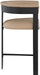 Romeo - Faux Leather Counter Stool With Black Base (Set of 2) - Simple Home Plus