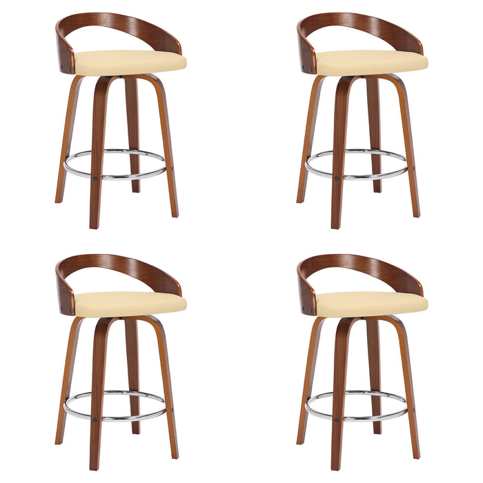 Sonia - 26" Counter Height Swivel Bar Stool - Walnut Wood - Simple Home Plus