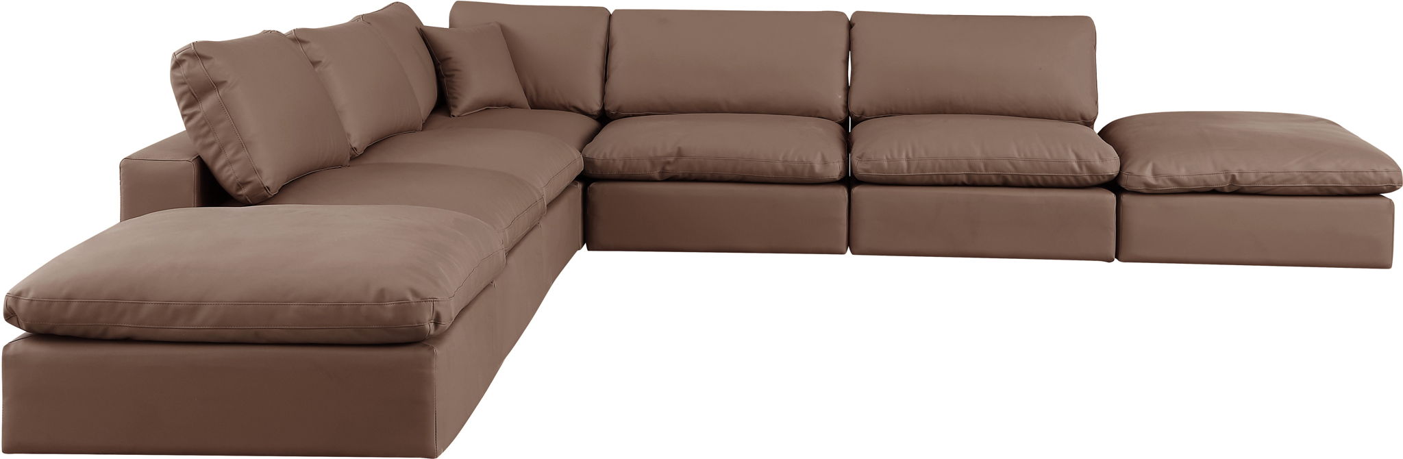 Comfy - 7 Piece Faux Leather Modular Corner Sectional - Simple Home Plus