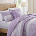 Caralie - King/California King 4 Piece Seersucker Quilt Set With Throw - Purple - Simple Home Plus