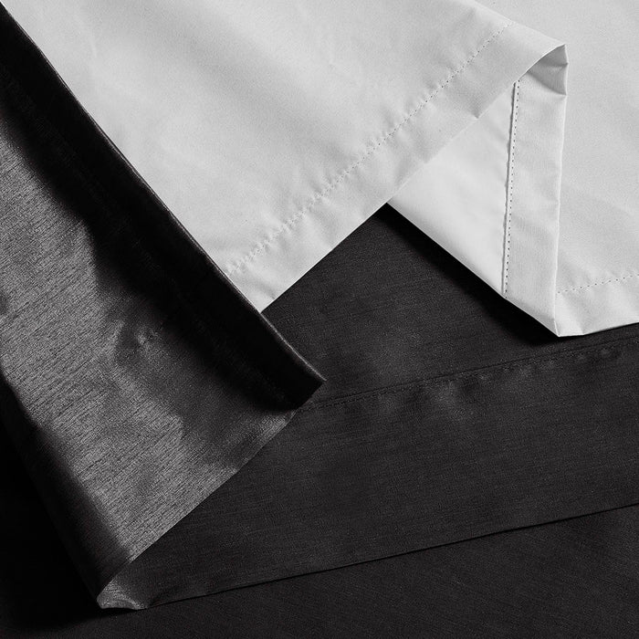 Emilia - Fabric Twist Tab Total Blackout Window Curtain Panel - Black - Simple Home Plus