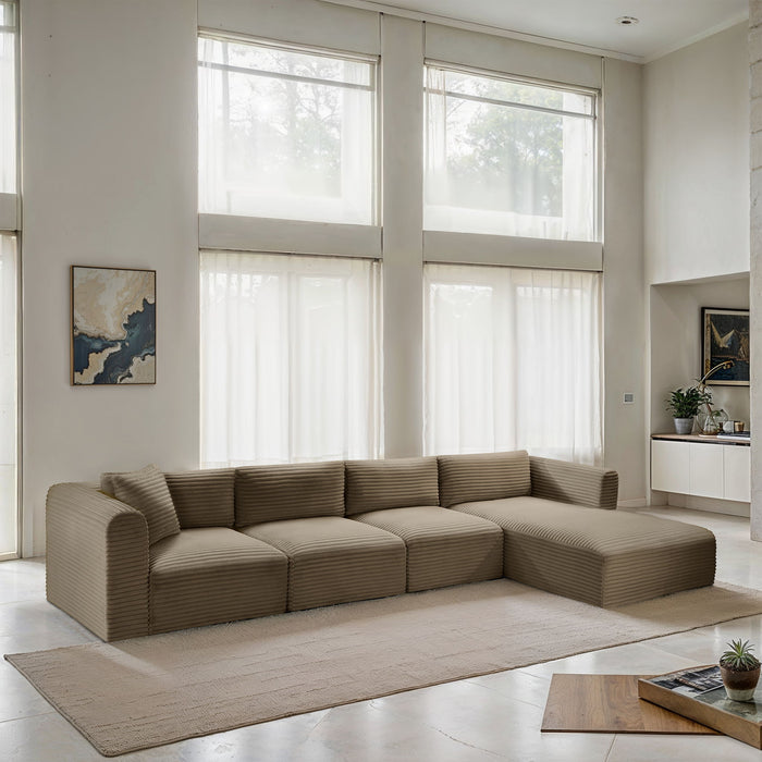 Shaggy - Fabric 4 Piece Modular Sectional - Simple Home Plus