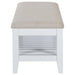 Bexhill - Upholstered Rectangular Bench With Shelf - White - Simple Home Plus