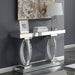 Amalia - Mirrored Acrylic Entryway Sofa Console Table - Silver - Simple Home Plus