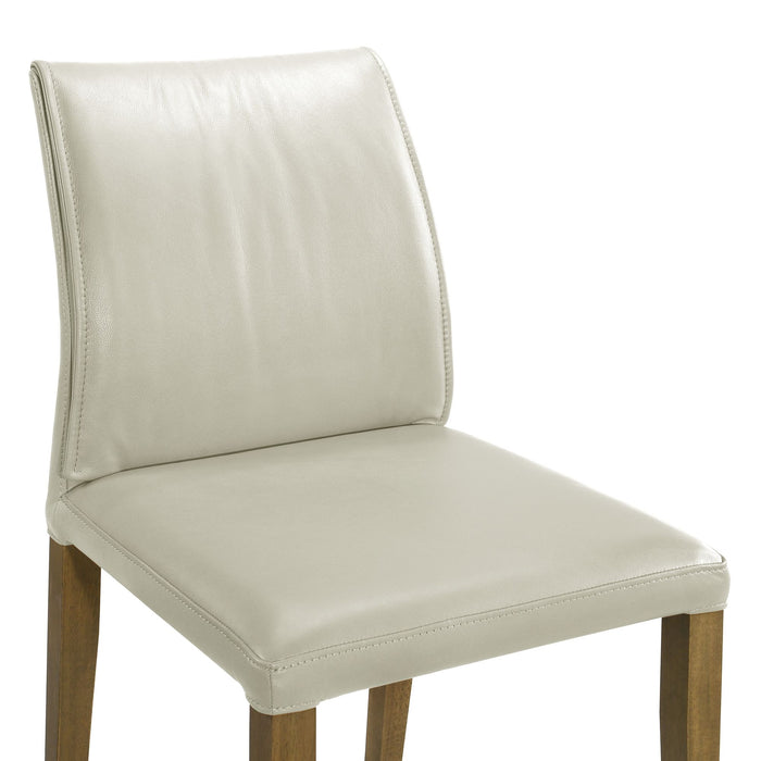 Velena - Full Back Top Grain Leather Upholstered Wood Dining Chairs (Set of 2) - Gray