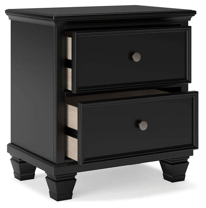 Lanolee - Black - Two Drawer Nightstand - Simple Home Plus