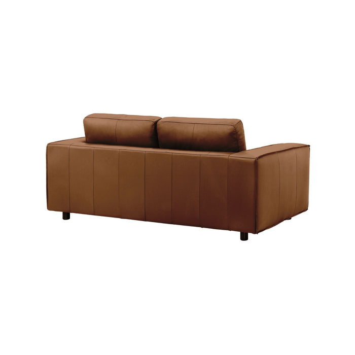 Clayton - Leather Loveseat With Track Arms - Simple Home Plus